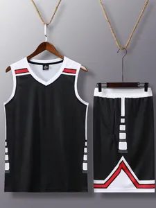 Ensemble de maillot de basket-ball noir et rouge pour l'entraînement