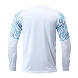Maglia da portiere bianca a maniche lunghe con gomiti imbottiti e maniche con motivi grafici