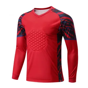 Maglia da portiere rossa a maniche lunghe con imbottitura protettiva sul petto
