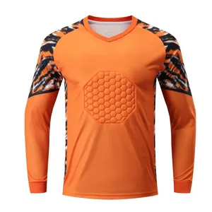 Maglia da portiere arancione a maniche lunghe con imbottitura pettorale a nido d'ape