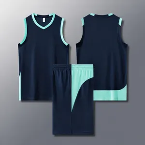 Completo da basket stile americano a spalle strette in blu reale per adulti e bambini