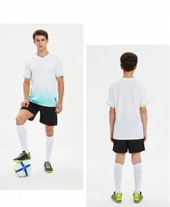 Breathable quick-dry soccer kit for men and boys shown in both front and back views