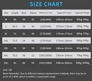 Detailed size chart for adult soccer uniform set with height and weight recommendations