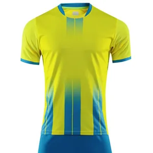 Schnelltrocknendes Fußballtrikot mit gelb-blauem Farbverlauf für Training und Sport