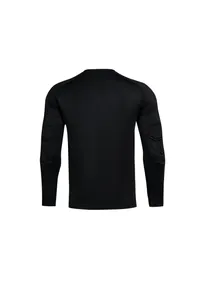 Vue arrière détaillée d'un maillot de gardien de but noir à manches longues avec pads