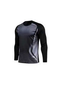 Détail complet du maillot de gardien noir et gris à manches longues avec motifs graphiques