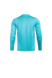 Vue arrière d'un maillot de gardien de but turquoise à manches longues rembourré