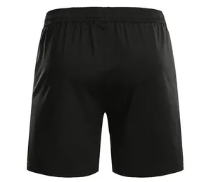 Unisex black athletic sports shorts with elastic waistband and breathable quick-dry fabric