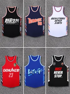 Detailed view of various breathable American style basketball jerseys for team training