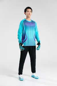 Ensemble maillot de gardien de but adulte à manches longues avec gants et pantalon