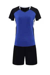Blue and black quick-dry sports uniform set for women's volleyball and badminton