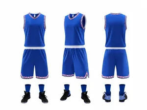 Men Basketball Uniform Set Polyester Breathable Quick Dry Athletic Training Jersey Shorts Top And Bottom Sportswear