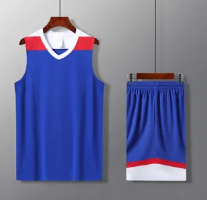 Detailed view of royal blue basketball jersey set featuring quick-dry breathable mesh fabric