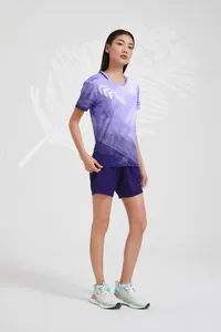 Professional purple gradient sports jersey for badminton and volleyball matches