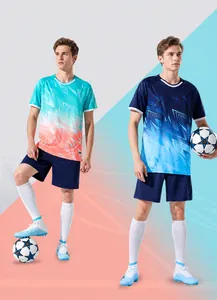 Adult Football Jersey Set Men Women Quick Dry Soccer Training Uniform Breathable Geometric Printed Sports Top And Bottom