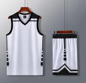 Conjunto de camiseta de baloncesto blanca y negra para hombre y niño ideal entrenamiento