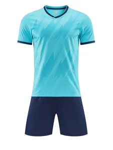 Completo da calcio traspirante da uomo con motivo a fulmine ciano e blu scuro sport
