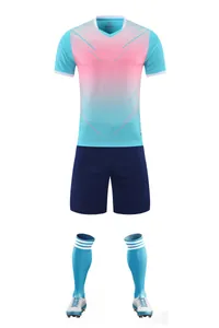 Professionelles schnelltrocknendes Sportuniform-Set mit rosa-blauem Farbverlauf-Trikot