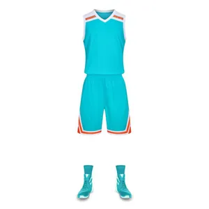 Teal and orange professional basketball training uniform set with matching shoes