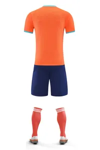 Rückansicht des professionellen orange-blauen, schnelltrocknenden Sport-Sets für das Training