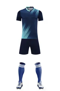 Detailed view of the breathable quick-dry soccer training uniform set with jersey and shorts