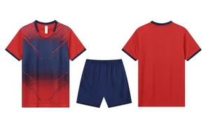 Ensemble de maillot de football rouge et bleu à séchage rapide pour entraînement et match