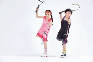 Atmungsaktives Basketball-Trikot-Set für Kinder für Sport und Teamwettbewerbe in Pink und Schwarz