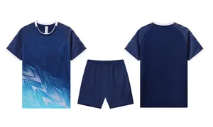 Ensemble de football bleu marine dégradé pour enfants et adultes entraînement