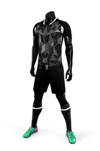 Professionelles Fußball-Trikot-Set für Herren mit geometrischem Löwenkopf-Print und Shorts