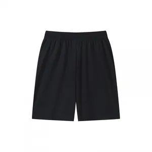 Pantalones cortos deportivos negros de secado rápido con cintura elástica para entrenar