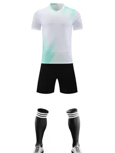 Quick Dry Breathable Soccer Uniform Top And Bottom Polyester Athletic Training Football Jersey For Men Women Kids Team Sports