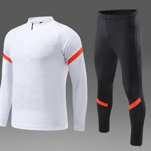 Survêtement de Football Unisexe Enfants Adultes Polaire Manches Longues Top And Bottom Uniforme de Football 1003 Sportif Respirant