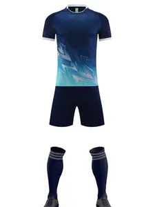 Maillot de Football Unisexe Dégradé Géométrique Top And Bottom Respirant Séchage Rapide Survêtement de Football Pour Enfants Adultes Uniforme Équipe Sportive
