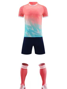 Ensemble maillot de football dégradé respirant avec short bleu marine et chaussettes