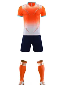 Ensemble maillot de football professionnel respirant à séchage rapide avec haut dégradé orange