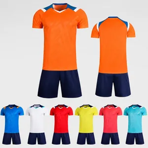 Men Kids Quick Dry Football Jersey Set Short Sleeve Soccer Uniform Top And Bottom Training Match Sports Kit Breathable