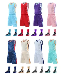 High-quality quick-dry men's basketball uniforms available in eight color variants