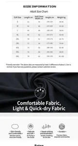 Size chart and fabric details for breathable quick-dry outdoor sports polo shirt