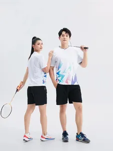 Quick-dry short-sleeved badminton jersey for men and women breathable sportswear
