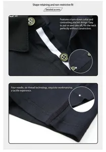 Detailed macro view of quick-dry sports Polo shirt showing collar and stitching craft