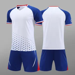 Conjunto de camiseta de fútbol transpirable de secado rápido para entrenamiento en azul