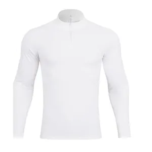 Men Sport Half-Zip Sweatshirt Polyester Spandex Stand Collar Long Sleeve Top For Running Fitness Training Workout Casual Wear