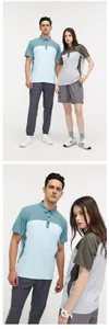 Detailansicht der schnelltrocknenden, atmungsaktiven Color-Block-Poloshirts für Sport