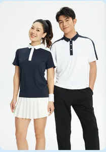 Polos bicolores respirants à séchage rapide pour hommes et femmes vêtements d'été