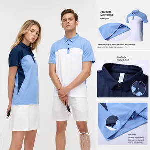 Schnelltrocknendes Sport-Poloshirt Atmungsaktives Kurzarm-Farbblock-Oberteil Für Herren Damen Kinder Outdoor-Laufbadminton