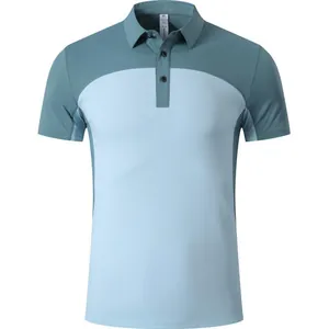 Atmungsaktives Herren-Sport-Poloshirt, schnelltrocknend, im zweifarbigen Blau-Design