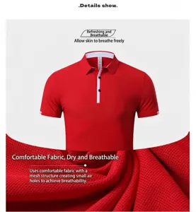 Detailed macro view of breathable red pique polo shirt mesh fabric texture.
