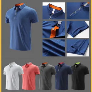 Polo Sportif Unisexe Respirant Évacuation de l'Humidité Manches Courtes Col à Revers Course Cyclisme Sportswear Décontracté