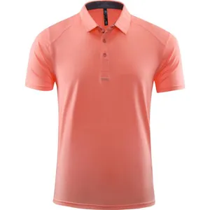Breathable quick-dry ice silk polo shirt in vibrant orange for sports and casual wear
