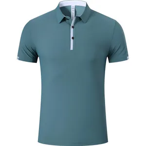 Polo Sportiva da Uomo Manica Corta Asciugatura Rapida Traspirante Top con Revers per Corsa Fitness Golf in Nylon Spandex Tessuto Piquet Polo